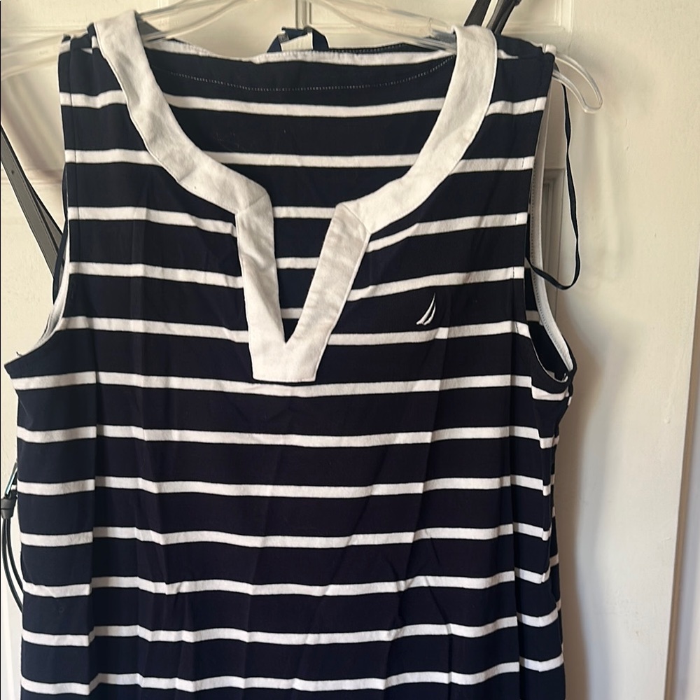 Nautica Women's Black and White stripe dress